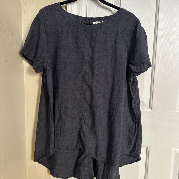 Eileen Fisher 100% Organic Linen High Low Hem Top XL - Picture 1 of 9